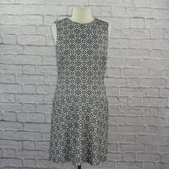 Tory Burch Flared Sleeveless Jacquard Dress 10 - Picture 2 of 9